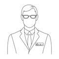 Male realtor.Realtor single icon in outline style vector symbol stock illustration web.