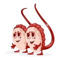 Cartoon male testicles organ character