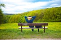 Male resting on the bench