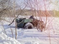 A man driving a homemade all-terrain vehicle Royalty Free Stock Photo