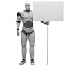 Male Robot With Large Polled Blank Sign Royalty Free Stock Photo