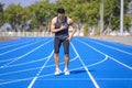 Male runner athlete chest injury and pain