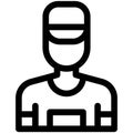 Male runner icon, Marathon related vector illustration lineal style