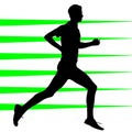 Male runner silhouette graphical vector