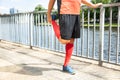 Male Runner Stretching His Leg Royalty Free Stock Photo