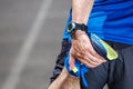 Male runner stretching Royalty Free Stock Photo