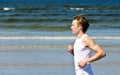 Male running on the beach