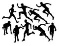 Male Running Sport Activity Silhouettes