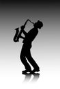 Male saxophonist silhouette