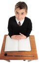 Male school student looking up Royalty Free Stock Photo