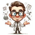 Male scientist as an illustration