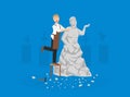 Male Sculptor Chiselling Statue, Talented Carver Character, Creative People Profession or Hobby Vector Illustration
