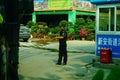 Shenzhen, China: male security guards on duty