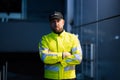 Male Security Guard Standing At The Entrance Royalty Free Stock Photo