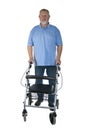 Male Senior with Rollator Royalty Free Stock Photo