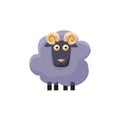 Male Sheep Simplified Cute Illustration