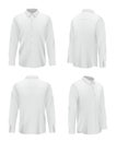 Male shirt. Business clothes for men white sleeve long shirt decent vector realistic mockup pictures