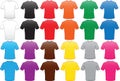 Male shirts template in many colors