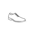 Male shoe hand drawn outline doodle icon.