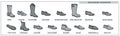 Male shoes of all models and designs collection Royalty Free Stock Photo