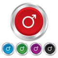 Male sign icon. Male sex button. Royalty Free Stock Photo