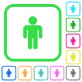 Male sign vivid colored flat icons