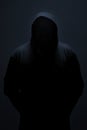 Male silhouette in casual sportswear with hood Royalty Free Stock Photo