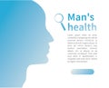 Male Silhouette Man Health Advertising Banner Vector