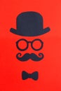 Male silhouette pattern. Movember concept. Funny retro face Royalty Free Stock Photo