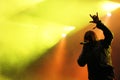 Male singer silhouette heavy metal concert