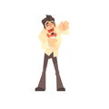 Male singer singing to the microphone cartoon vector Illustration Royalty Free Stock Photo