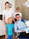 Male is sitting in dental chair Royalty Free Stock Photo