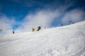 Male skier carving down an Australian ski slope Royalty Free Stock Photo