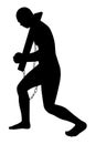 Male slave or prison silhouette vector on white Royalty Free Stock Photo