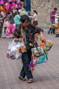 Male snack vendor outside Chongqing Zoo, China