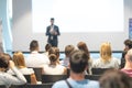 Male business speaker giving a talk at business conference event. Royalty Free Stock Photo