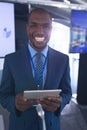 Male speaker practicing his speech on digital tablet in business seminar Royalty Free Stock Photo