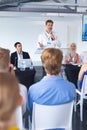 Male speaker speaks in a business seminar Royalty Free Stock Photo