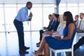 Male speaker speaks in business seminar Royalty Free Stock Photo