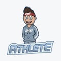 Male Sport Athlete Color Logo Illustration Design