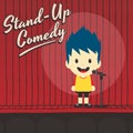 Male stand up comedian cartoon character