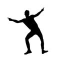 A male street dance hip hop dancer in silhouette