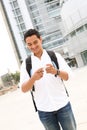 Male Student Texting at School Royalty Free Stock Photo