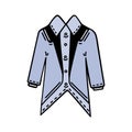Male suit vector icon. Classic tuxedo with a shirt for a wedding, business, party, event. Hand drawn tailcoat isolated on white. Royalty Free Stock Photo