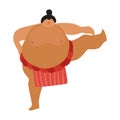 Flat Sumo Wrestler Royalty Free Stock Photo