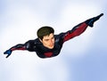 Male Superhero flying