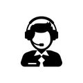 Male support service / customer care / customer service / administrator silhouette icon.