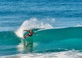 Man surfing glassy-wave in Australia Royalty Free Stock Photo