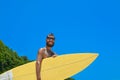 Male surfer waiting for the wave Royalty Free Stock Photo