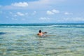 Male surfer waiting for the wave Royalty Free Stock Photo